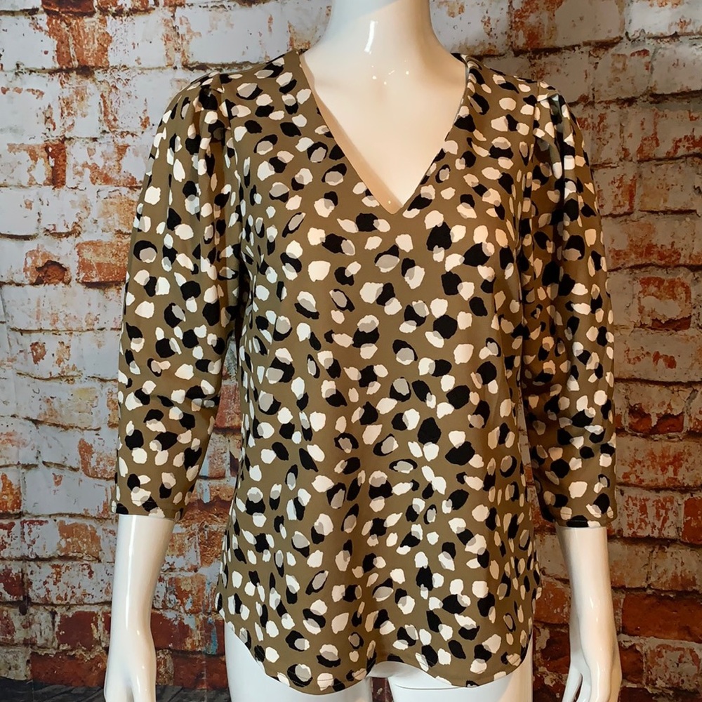 Melloday Spotted 3/4 sleeve Blouse